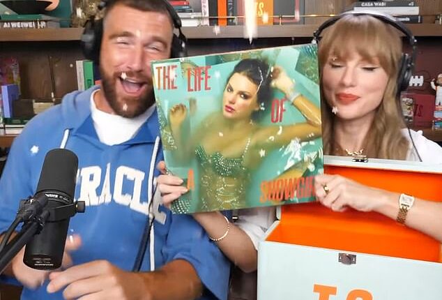 The singer released the cover and tracklist for her 12th studio album on Wednesday, while appearing on boyfriend Travis Kelce's, 35, New Heights podcast