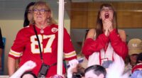 Travis Kelce's mother Donna has publicly given her stamp of approval to her son's engagement to his superstar girlfriend Taylor Swift; Donna and Taylor pictured September 2023