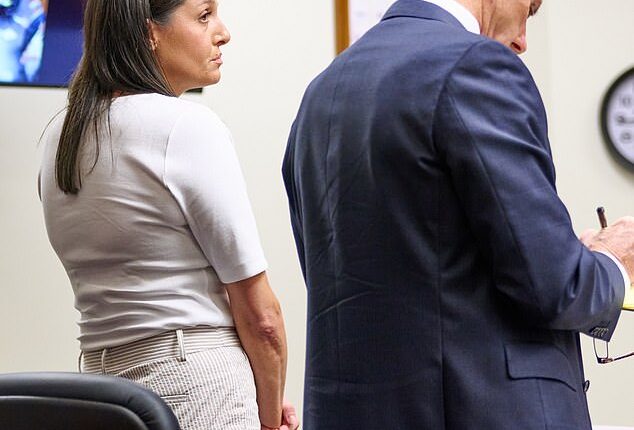Laura Caron appeared at a procedural hearing in Cape May, New Jersey, on Wednesday on charges of sexually assaulting a 13 year-old schoolboy whose baby she allegedly gave birth to