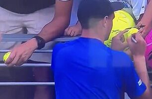 Kamil Majchrzak was signing autographs for young fans after his marathon five-set victory