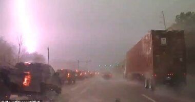 A bolt of lightning struck an electrical transformer in South Carolina on Monday morning
