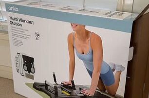 Sydney shopper Erica Rose raved about Multi Workout Station from Kmart, saying she's 'having the best workout ever' in the comfort of her home