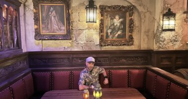 Aaron Sagers at The Beak and Barrel Bar in Disney World.