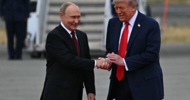 President Donald Trump and Russian President Vladimir Putin where chummy as they greeted each other in Anchorage, Alaska on Friday