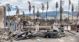 The Lahaina wildfire in August 2023 was the deadliest in America's history, with official tolls estimating it killed 102 people (file photos of the aftermath of the fires in Lahaina in 2023)