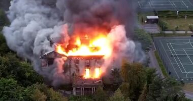 LIVERPOOL: A 14-year-old schoolgirl was arrested after a 'deliberate' blaze destroyed an abandoned Grade I-listed manor house