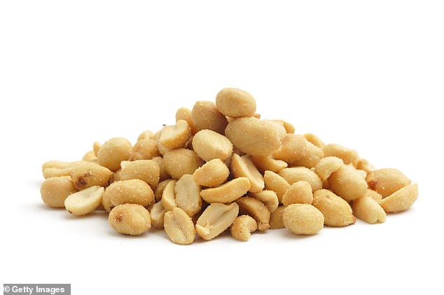 The real secret to staying young could be simply eating a handful of peanuts every day. Scientists have discovered it slows down cellular ageing – the rate at which all cells in the human body get old (Stock photo)