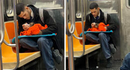 This Guy Casually Bottle-Fed A Kitten On The Subway, Now He’s Threatening To Break The Internet