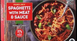 Trader Joe's Spaghetti with Meat & Sauce is a childhood favorite available to purchase for $4.49 per box