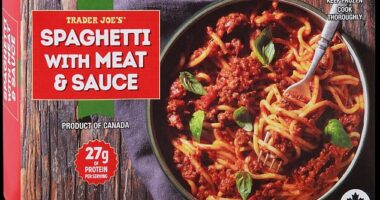 Trader Joe's Spaghetti with Meat & Sauce is a childhood favorite available to purchase for $4.49 per box