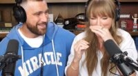 A smitten Travis Kelce sent social media into a frenzy with his fawning over Taylor Swift
