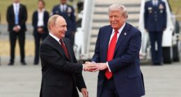 Trump and Putin greet with handshake at historic summit on Ukraine ceasefire deal