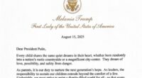 Trump shares First Lady Melania’s letter to Putin as he rages over coverage of Alaska summit