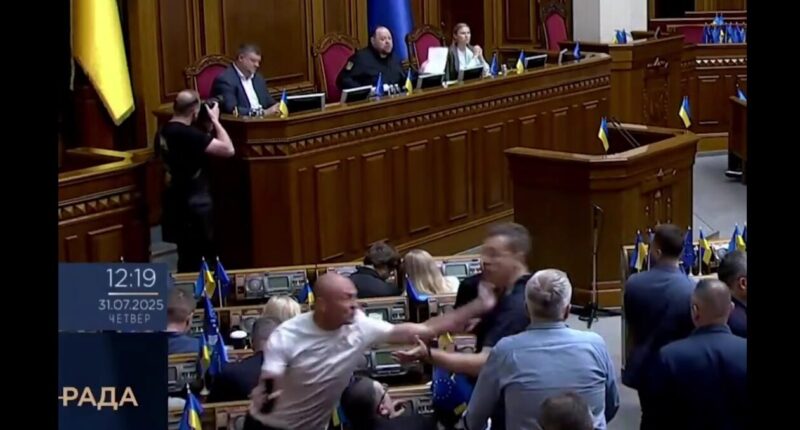 Ukrainian Lawmakers Brawl in Parliament as Zelensky Reverses Crackdown on Anti-Corruption Agencies.