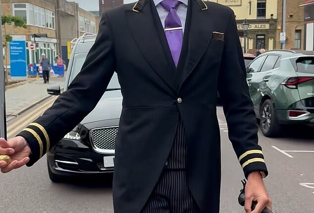 The funeral directors posted to TikTok showing an undertaker leading the hearse in what they call a 'centuries-old tradition'
