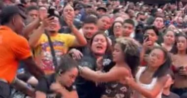 Multiple women got into a heated brawl in the front row of the bleachers at SummerSlam