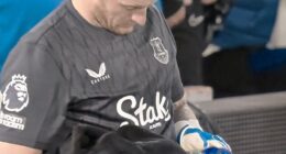 Fans believe Jordan Pickford was bluffing by checking his penalty cheat sheet on Monday