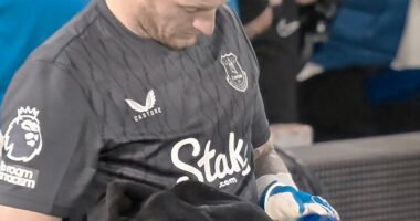 Fans believe Jordan Pickford was bluffing by checking his penalty cheat sheet on Monday