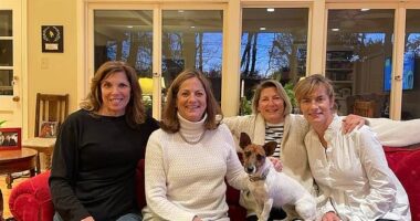 Mary Westman, seen with her sisters Nancy, Margaret and Diane, fled her Florida apartment for the airport on the day of the horror, Daily Mail can exclusively reveal