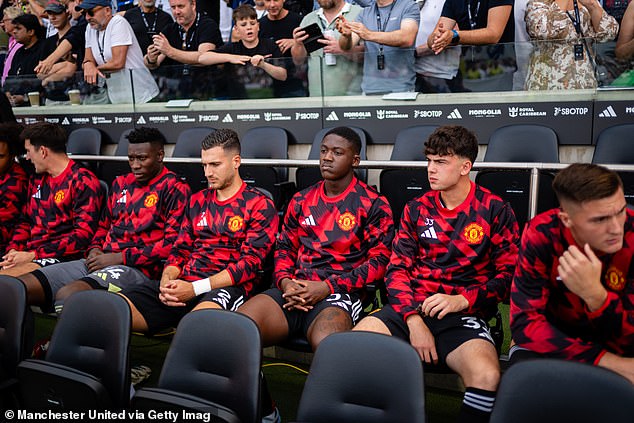 Kobbie Mainoo sat on the bench through Manchester United's first two Premier League matches this season