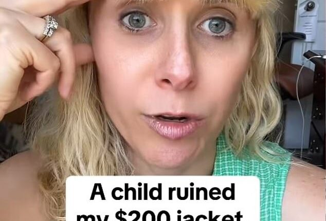Julia Austin, 36, from Los Angeles, California, sparked a fierce parenting debate online after she revealed a stranger's kid stained her $200 jacket while she was out to eat