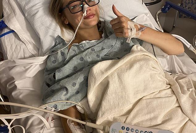A young woman who was told by doctors that her symptoms were 'all in her head' for years has laid bare her terrifying health battle that left her in excruciating pain and needing surgery