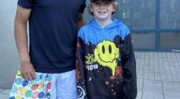 Kamil Majchrzak has been reunited with the young boy who had a souvenir cap snatched away