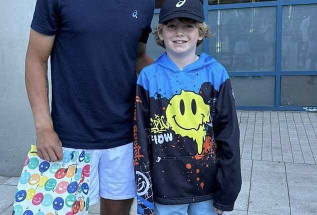 Kamil Majchrzak has been reunited with the young boy who had a souvenir cap snatched away