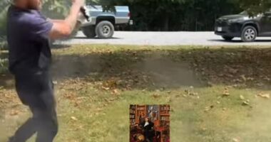 Zach Bryan filmed himself setting fire to a Barstool Sports flag on his front lawn before hitting it with a golf club, which his ex-girlfriend Brianna Chickenfry saw as a swipe
