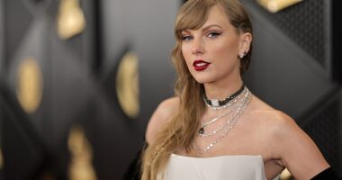 A process server was arrested at Travis Kelce's home while attempting to serve Taylor Swift deposition papers from Justin Baldoni's legal team; She is seen in 2024