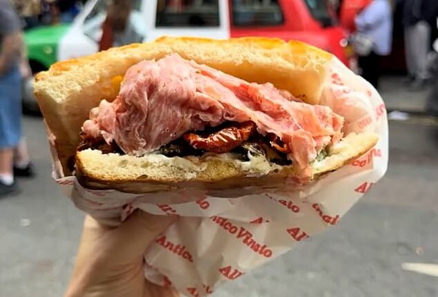 Londoners flocked to the brand new London branch of All'Antico Vinaio, a Florentine sandwich shop that claims to be 'the most famous in the world'