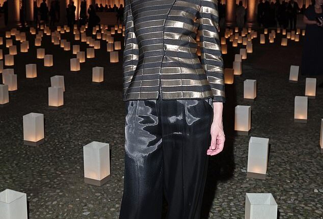 Cate Blanchett led the celebrities attending the Armani show during Milan Fashion Week on Sunday as they paid tribute to the late designer