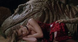 Denise Richards and a dinosaur in Tammy and the T-Rex