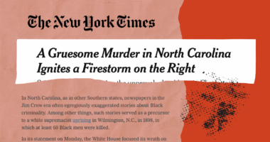 stylized screenshots of sections of a NYT article