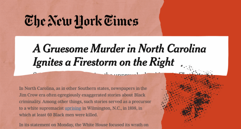 stylized screenshots of sections of a NYT article