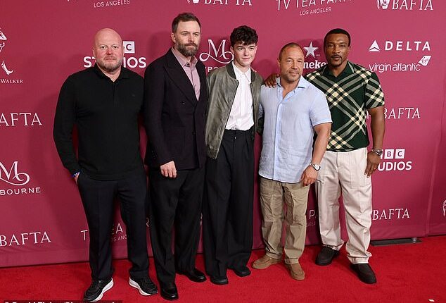 The stars of Netflix's Adolescence have reunited ahead of the Emmy Awards (L-R producer Mark Herbert, director Phil Barantini, stars Owen Cooper, Stephen Graham and Ashley Walters)