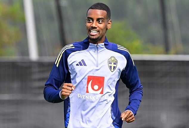 Alexander Isak looked in extremely high spirits as he was pictured in Sweden training having secured his move to Liverpool