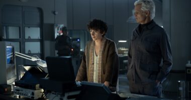 FX's Alien: Earth -- "Emergence" -- Season 1, Episode 7 (Airs Tues, Sept 16) -- Pictured: Samuel Blenkin as Boy Kavalier, Timothy Olyphant as Kirsh. CR: Patrick Brown/FX