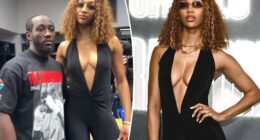 Angel Reese takes the plunge in bodysuit, towers over Terence Crawford at Canelo fight