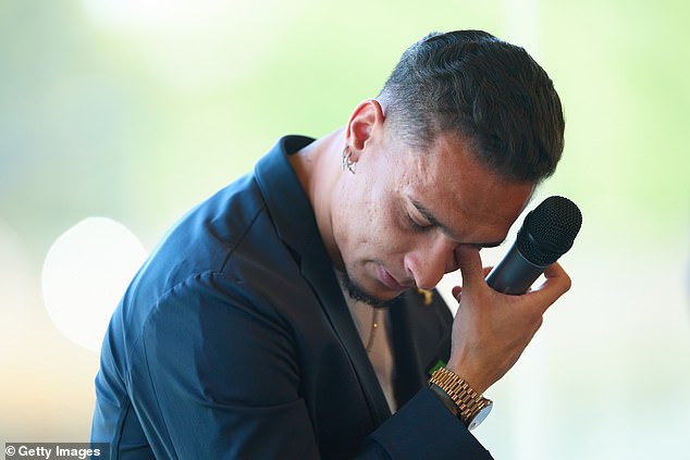 Antony broke down in tears during his presentation as a Real Betis player on Tuesday