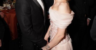 Ariana Grande's boyfriend Ethan Slater made comments about the pop star amid rumors that their relationship is on the rocks; pictured February at SAG Awards in LA