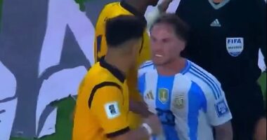 New Arsenal signing Piero Hincapie clashed with Alexis Mac Allister on international duty