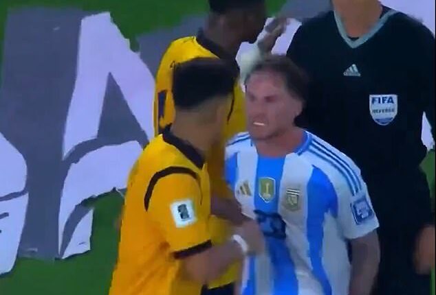New Arsenal signing Piero Hincapie clashed with Alexis Mac Allister on international duty