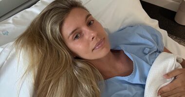 Natasha Oakley, 35, revealed on Thursday she had a 2.5cm tumor removed from her left kidney after she 'felt a little different' the last six months
