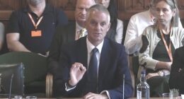 BBC director general Tim Davie says he cannot give a 'categorical assurance' that there will not be any further scandals involving top stars after the Gregg Wallace and Huw Edwards controversies (pictured at committee today)
