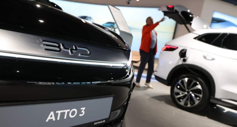 BYD’s shares sharply lower after China EV maker’s earnings miss