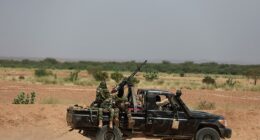 Niger's military leaders, who came to power two years ago in a coup, have struggled to contain jihadist groups the Tillaberi region (File image of Nigerien troops)
