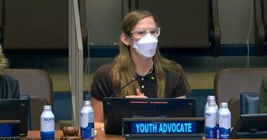 Violet Affleck, the daughter of Hollywood A-listers Jennifer Garner and Ben Affleck appeared before the United Nations in New York City on Tuesday