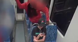 Horrific footage captured the moment Ukrainian refugee Iryna Zarutska, 23, was stabbed to death from behind as she sat on a train in North Carolina
