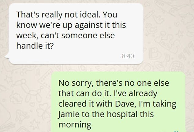 An office worker has revealed the exasperating response they received after telling their boss they needed the morning off to take their sick child to hospital